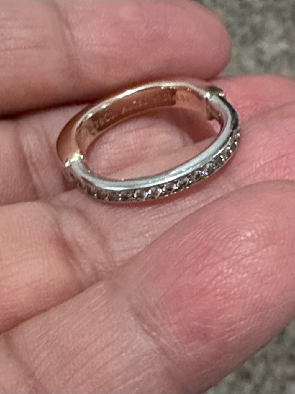Silver Pavé ring - Silver tone and rose gold tone (used)